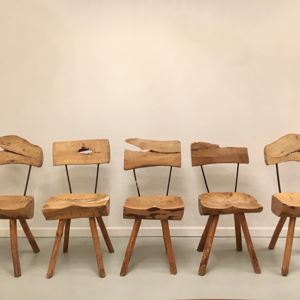 5 chaises brutalist 1960s