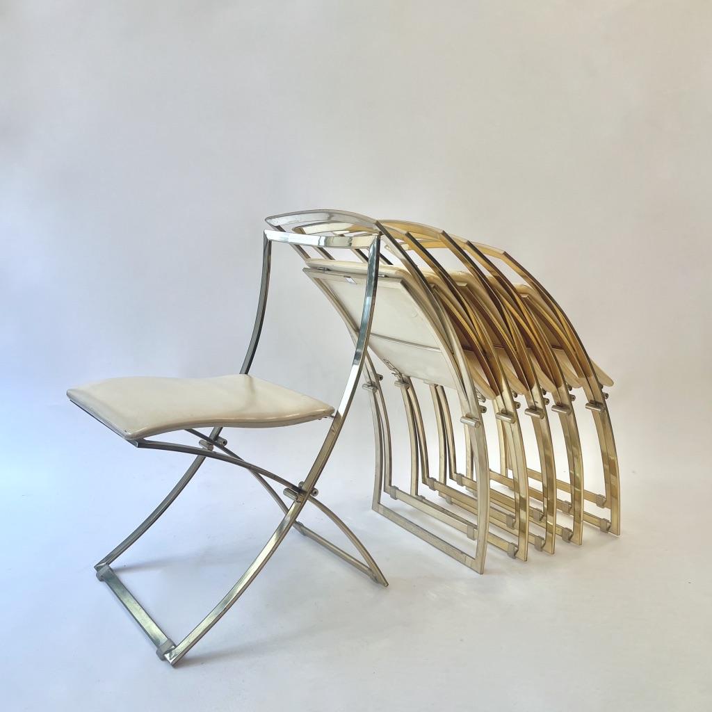 Set de 6 chaises "Luisa" laiton