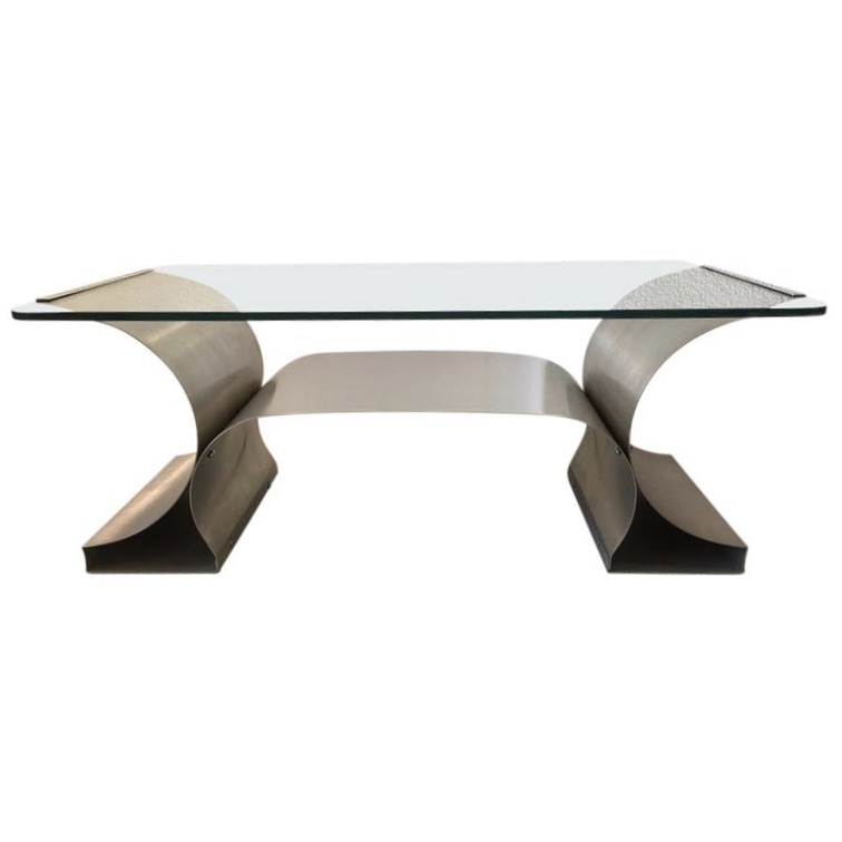 Table basse acier 1970s