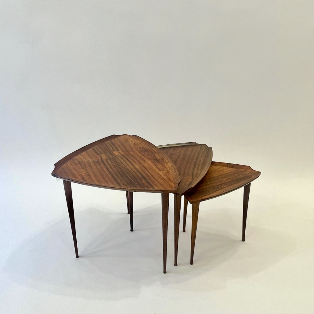 Set de 3 tables Gigognes en palissandre de Rio